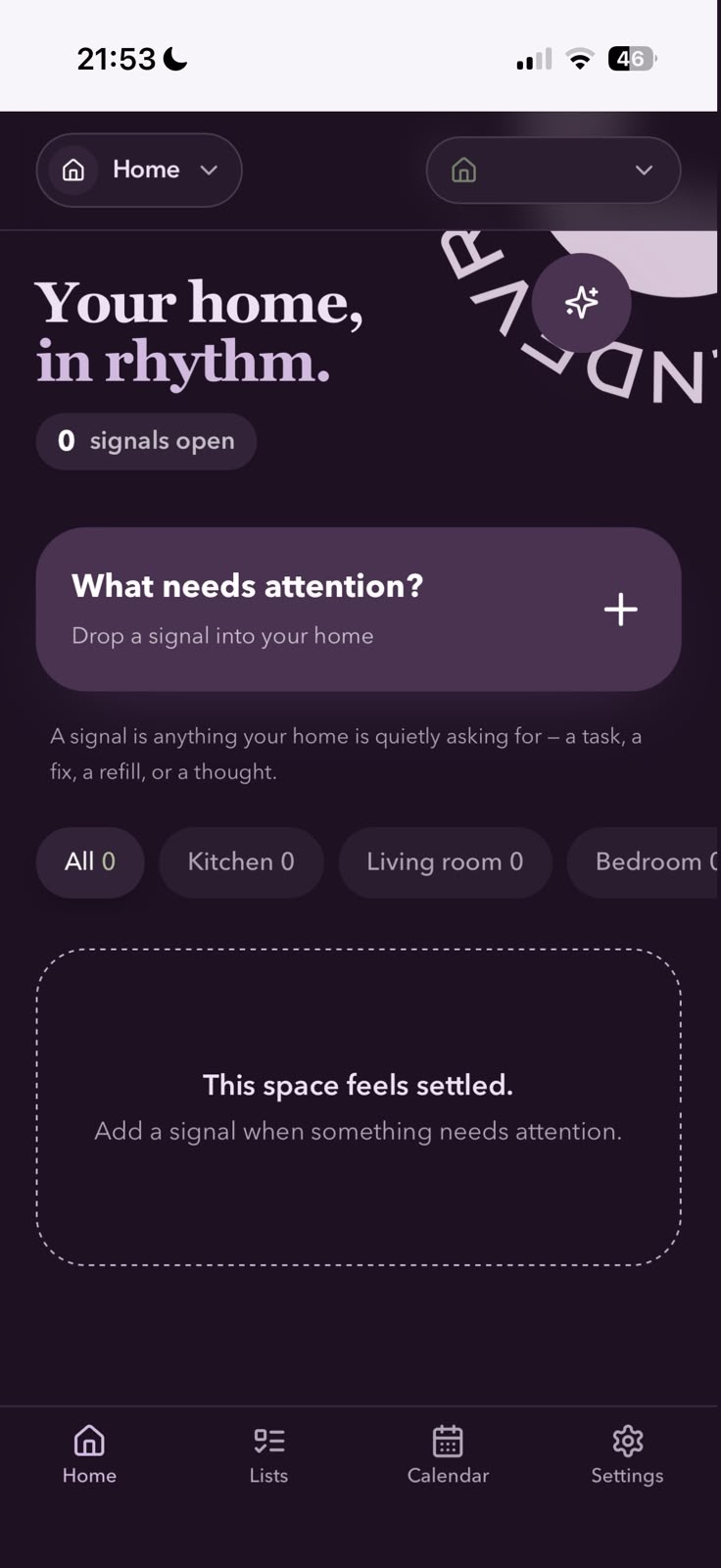 Hearthly app — home screen
